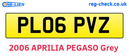 PL06PVZ are the vehicle registration plates.