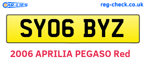 SY06BYZ are the vehicle registration plates.