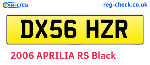 DX56HZR are the vehicle registration plates.