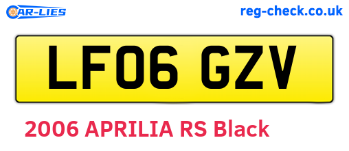 LF06GZV are the vehicle registration plates.
