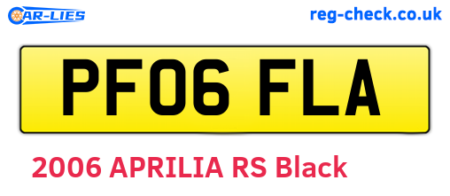 PF06FLA are the vehicle registration plates.