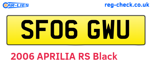 SF06GWU are the vehicle registration plates.