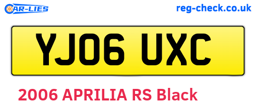 YJ06UXC are the vehicle registration plates.