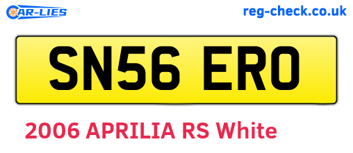 SN56ERO are the vehicle registration plates.