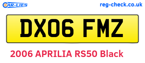 DX06FMZ are the vehicle registration plates.