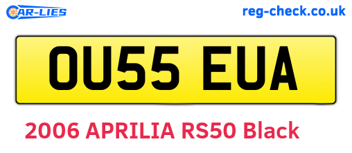 OU55EUA are the vehicle registration plates.