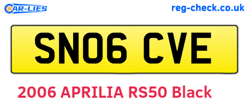 SN06CVE are the vehicle registration plates.
