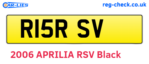 R15RSV are the vehicle registration plates.