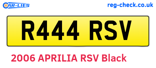R444RSV are the vehicle registration plates.