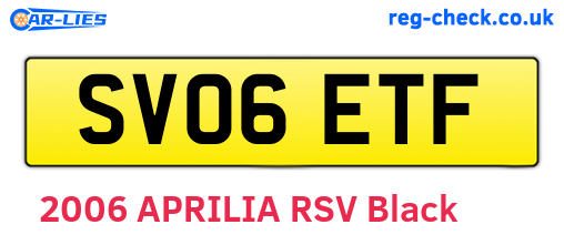 SV06ETF are the vehicle registration plates.