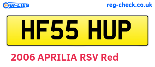 HF55HUP are the vehicle registration plates.