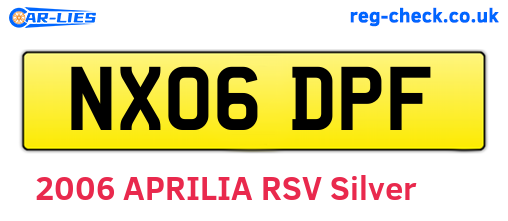 NX06DPF are the vehicle registration plates.
