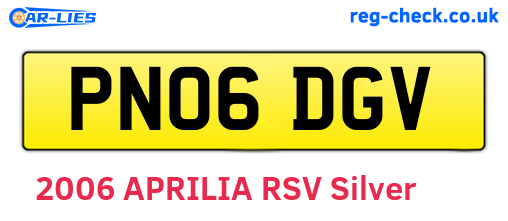 PN06DGV are the vehicle registration plates.