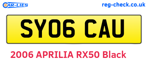 SY06CAU are the vehicle registration plates.