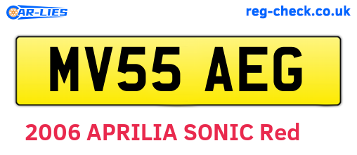 MV55AEG are the vehicle registration plates.