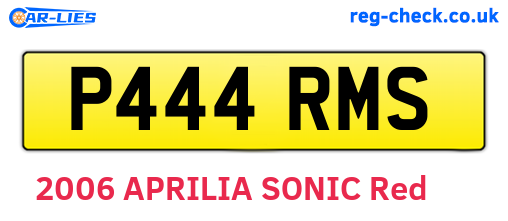 P444RMS are the vehicle registration plates.