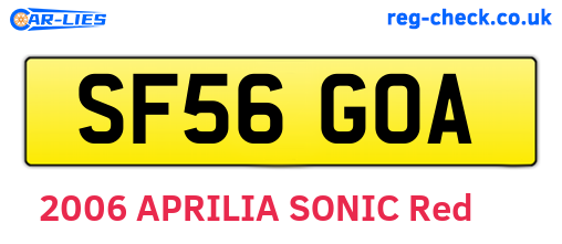 SF56GOA are the vehicle registration plates.