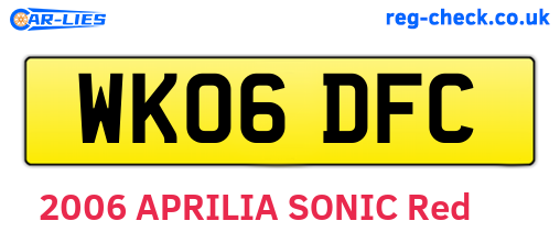 WK06DFC are the vehicle registration plates.