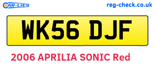 WK56DJF are the vehicle registration plates.