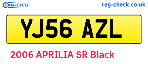 YJ56AZL are the vehicle registration plates.