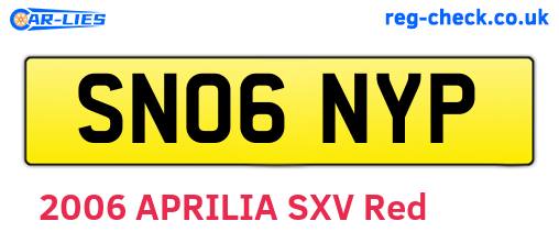 SN06NYP are the vehicle registration plates.