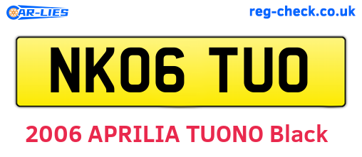 NK06TUO are the vehicle registration plates.
