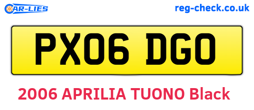 PX06DGO are the vehicle registration plates.
