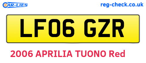 LF06GZR are the vehicle registration plates.