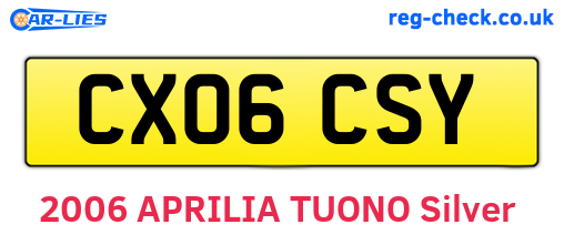 CX06CSY are the vehicle registration plates.