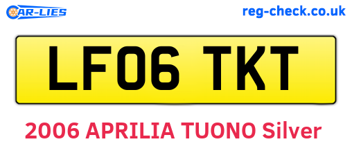 LF06TKT are the vehicle registration plates.