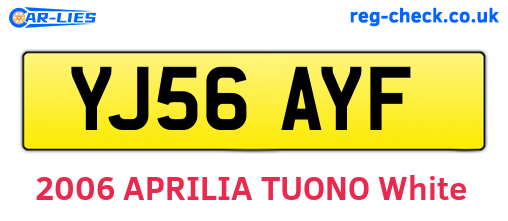 YJ56AYF are the vehicle registration plates.