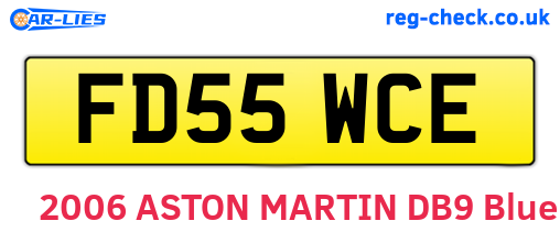 FD55WCE are the vehicle registration plates.