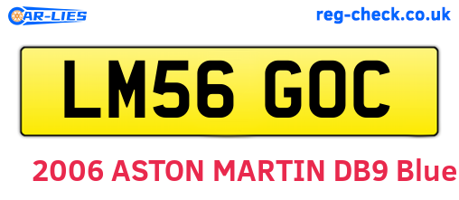 LM56GOC are the vehicle registration plates.
