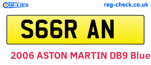 S66RAN are the vehicle registration plates.