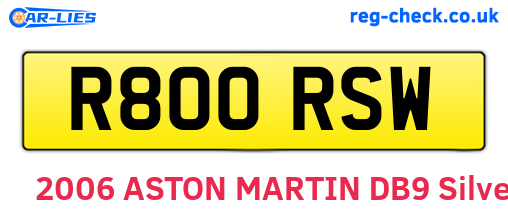 R800RSW are the vehicle registration plates.