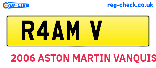 R4AMV are the vehicle registration plates.