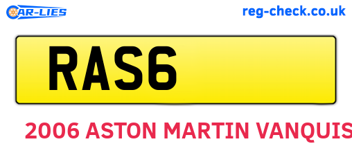 RAS6 are the vehicle registration plates.