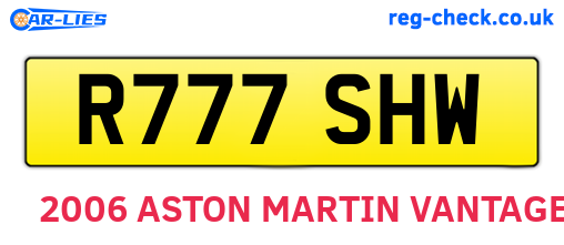 R777SHW are the vehicle registration plates.
