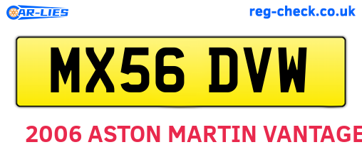 MX56DVW are the vehicle registration plates.