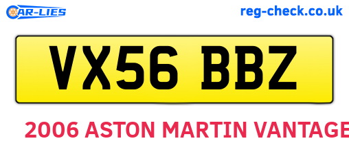 VX56BBZ are the vehicle registration plates.