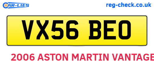 VX56BEO are the vehicle registration plates.