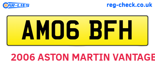 AM06BFH are the vehicle registration plates.