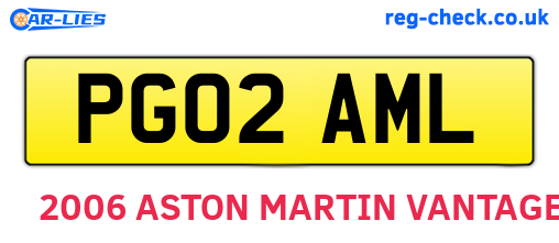 PG02AML are the vehicle registration plates.