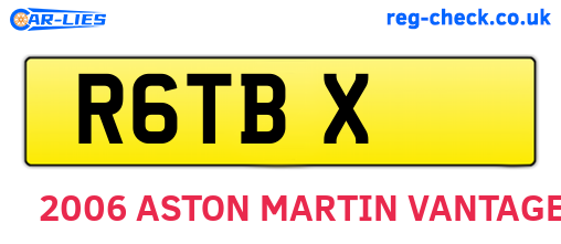 R6TBX are the vehicle registration plates.