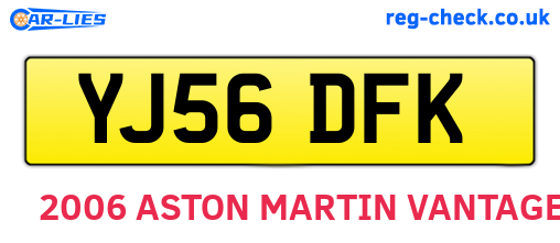 YJ56DFK are the vehicle registration plates.