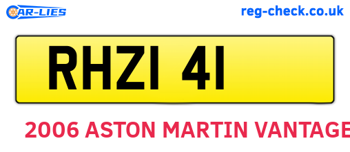 RHZ141 are the vehicle registration plates.