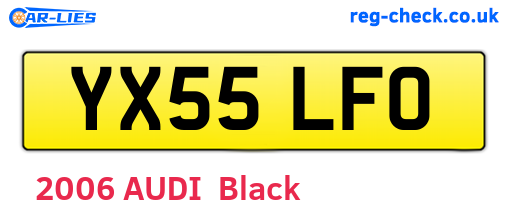 YX55LFO are the vehicle registration plates.