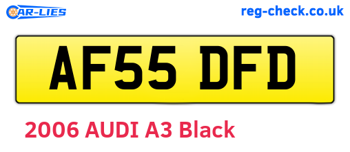 AF55DFD are the vehicle registration plates.