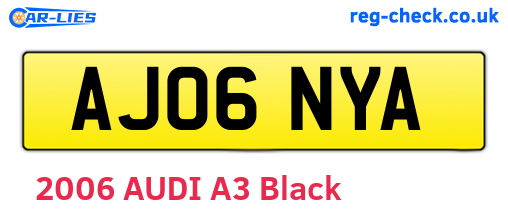 AJ06NYA are the vehicle registration plates.