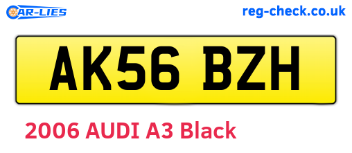 AK56BZH are the vehicle registration plates.